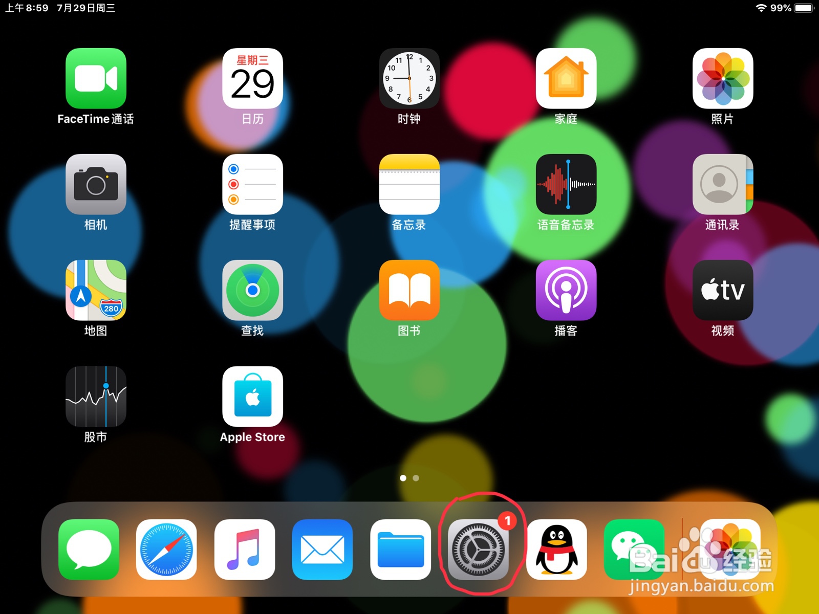 iPad怎么在旁白打开盲文屏幕输入的倒转圆点位置