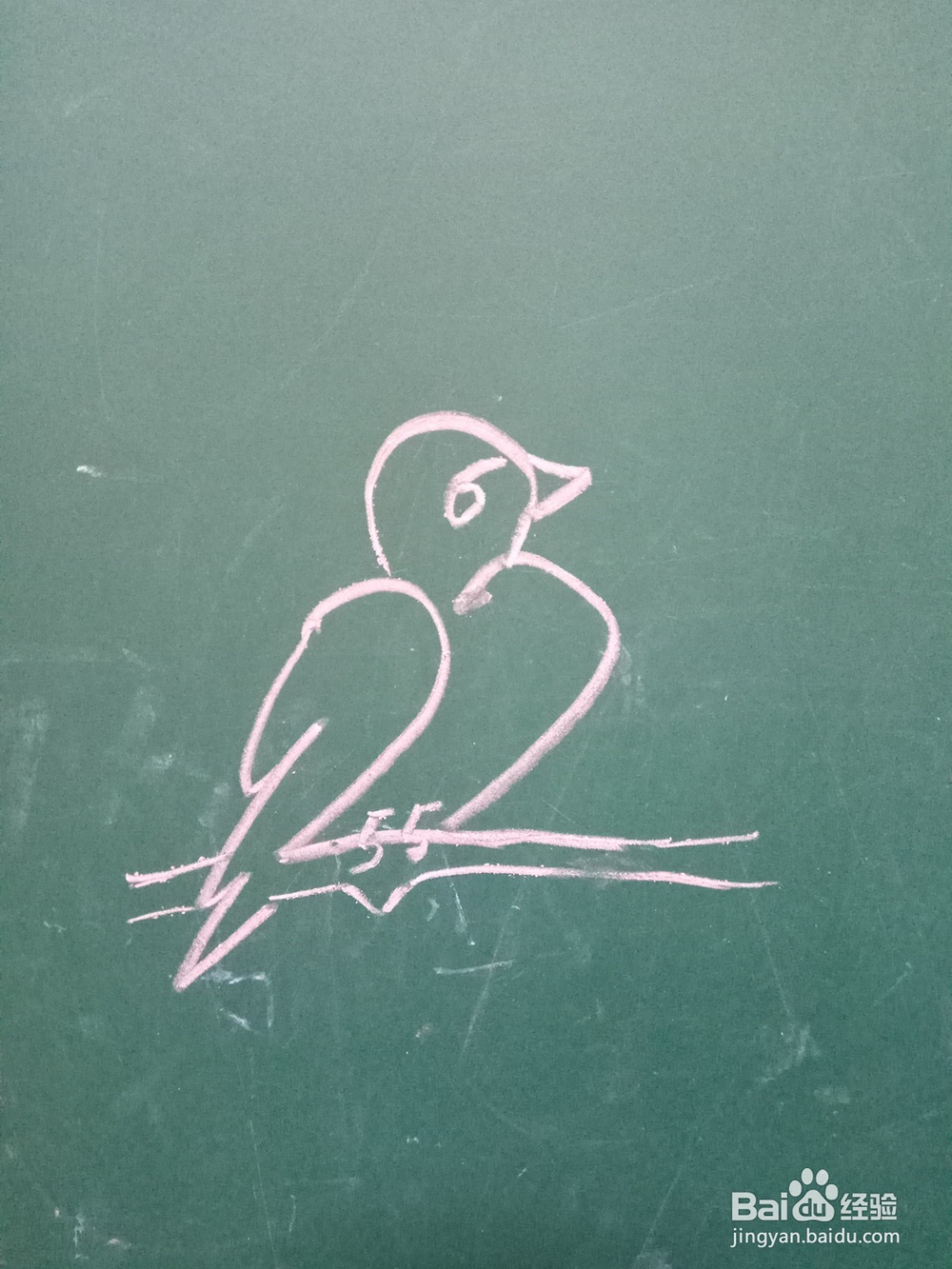 用数字2255画简笔画小鸟