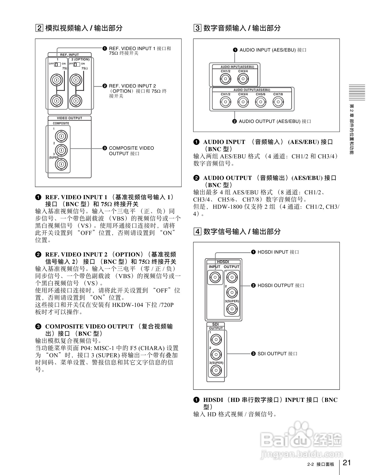 SONY HDW-1800/D1800高清晰度数字磁带录像机操作手册:[2]