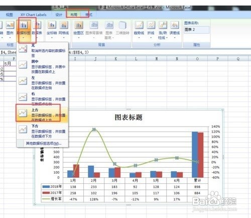 将柱形图、折线图、源数据完美结合为一张图
