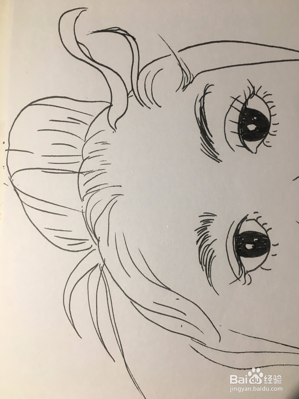 画一个头发稀少样貌奇丑的丑八怪 人物简笔画