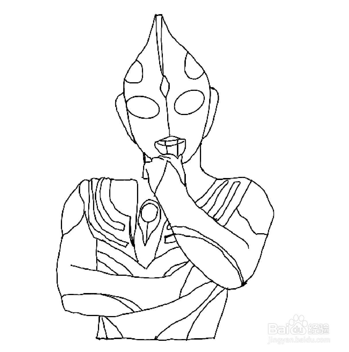 怎么画彩色简笔画迪迦奥特曼？