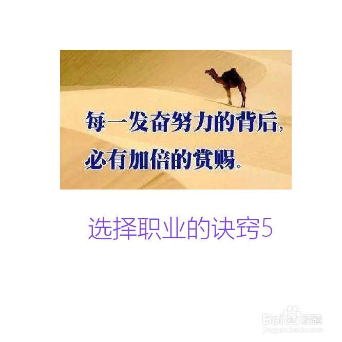 选择职业的诀窍