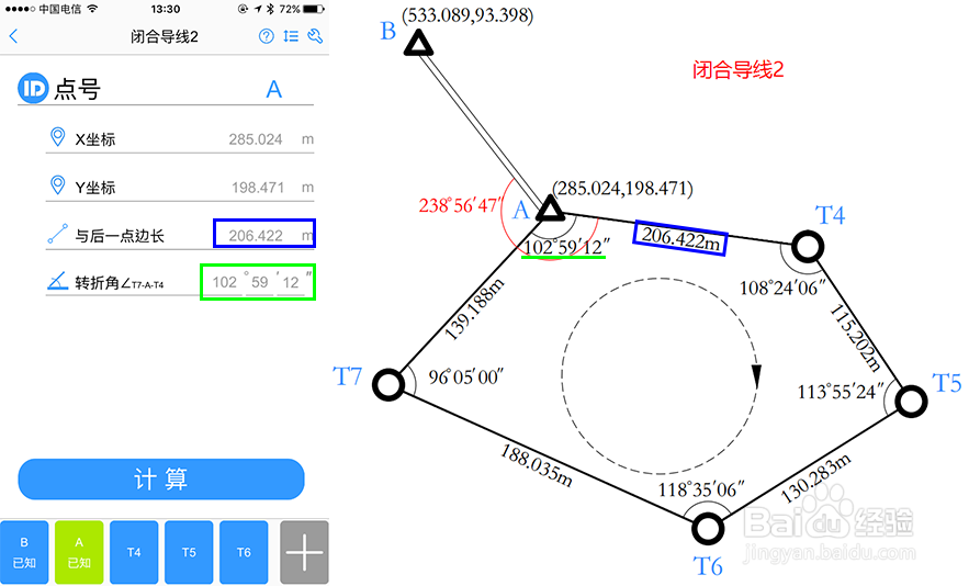 控制测量中怎么计算闭合导线的平差及成果整理？