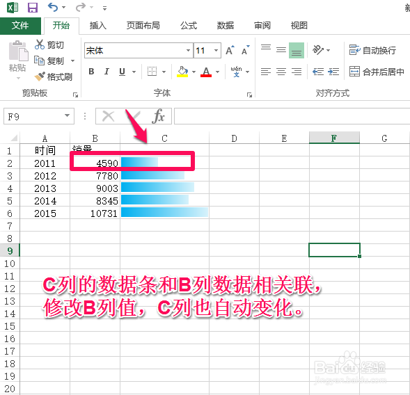 EXCEL2013 中如何画数据条以直观显示数据对比？