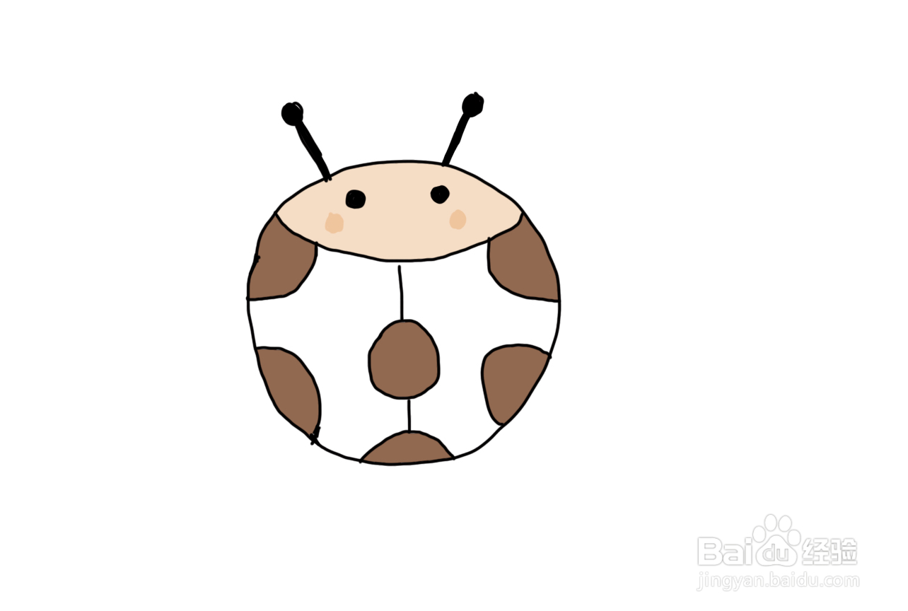 怎么画彩色简笔画动物七星瓢虫？