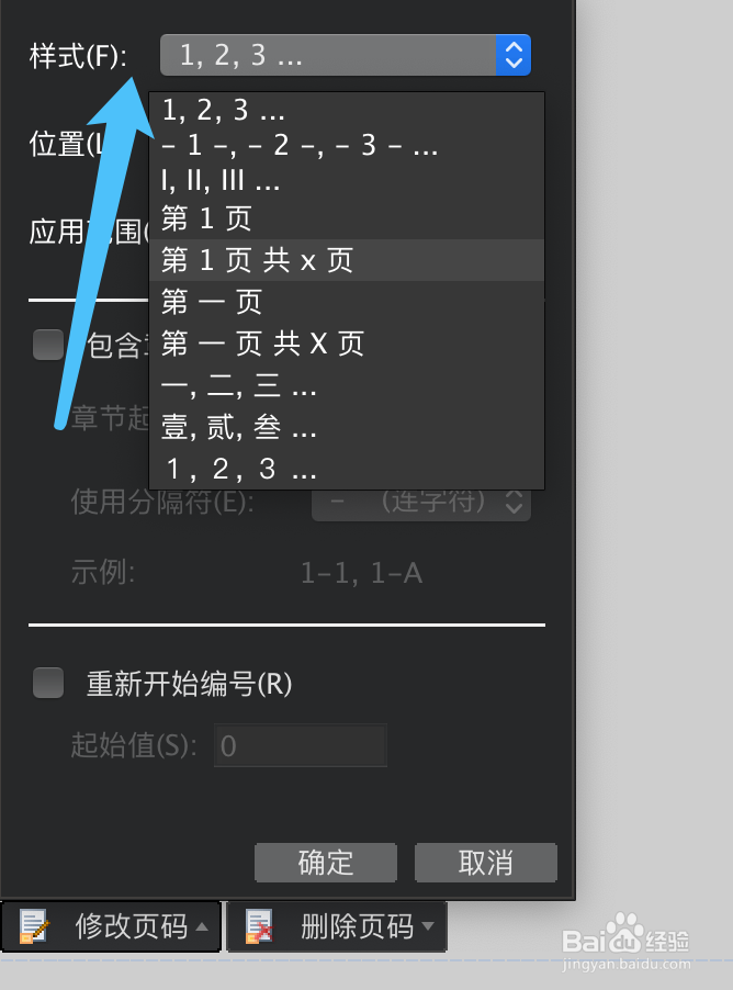word如何设置页码参数