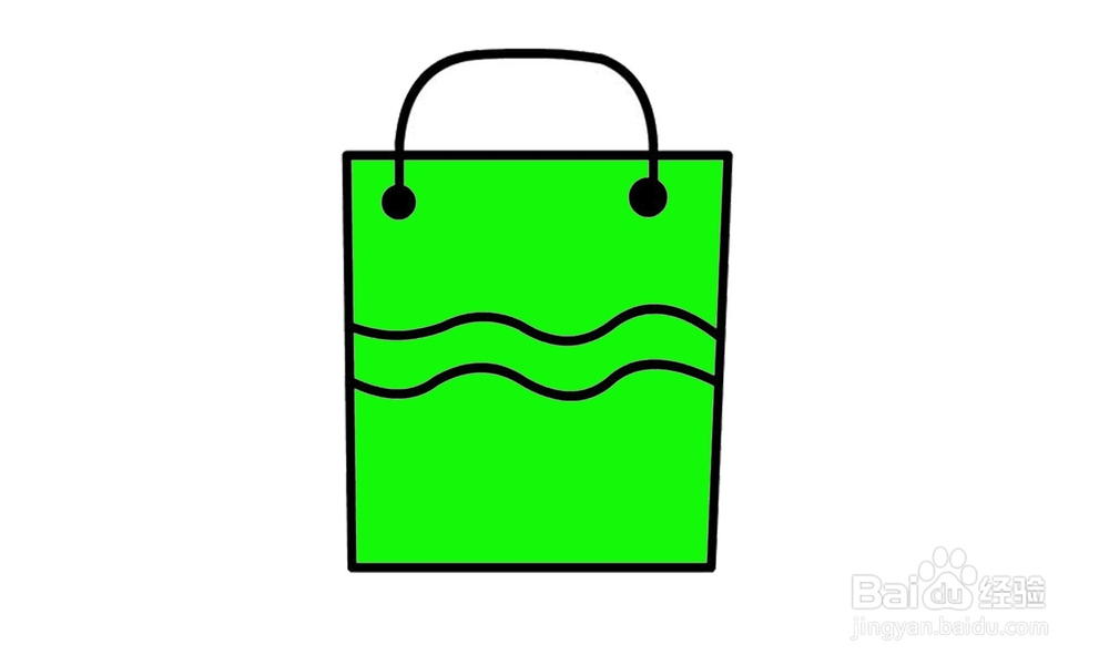 如何画出一个绿色帆布袋？