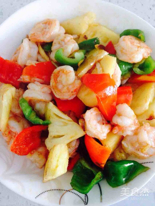 菠萝炒虾仁的做法