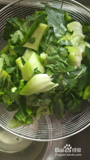 青菜香菇炒油条