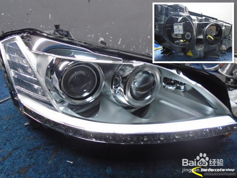 百万豪车奔驰S350灯光升级原装进口海拉5透镜