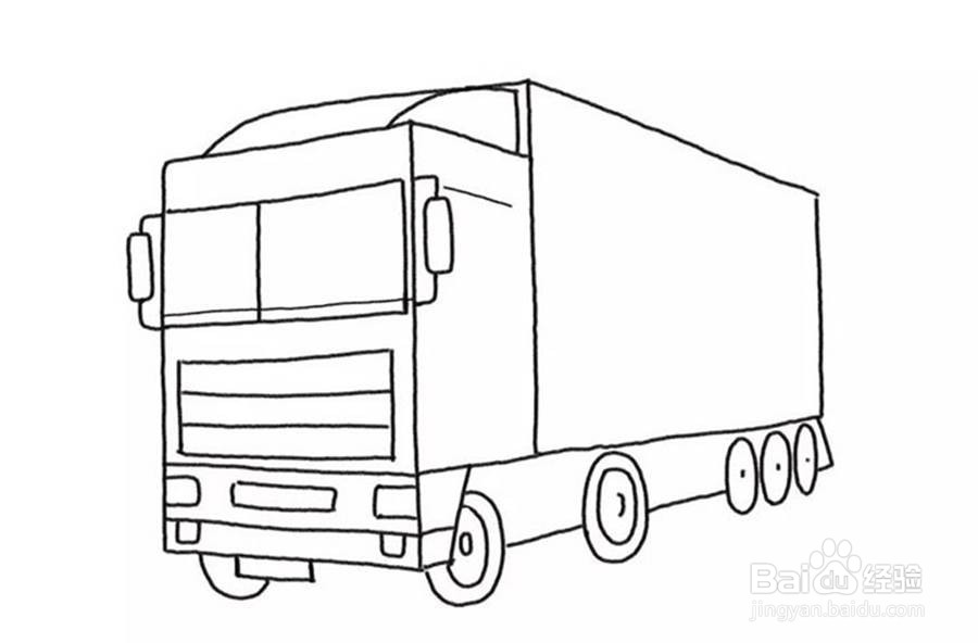 大货车怎么画画图图片