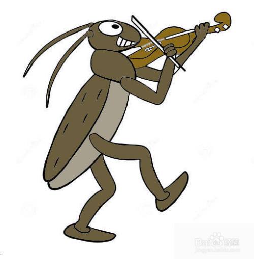 拉小提琴的蚱蜢简笔画