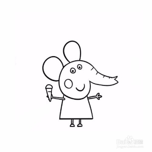 简笔画大象艾米丽的画法