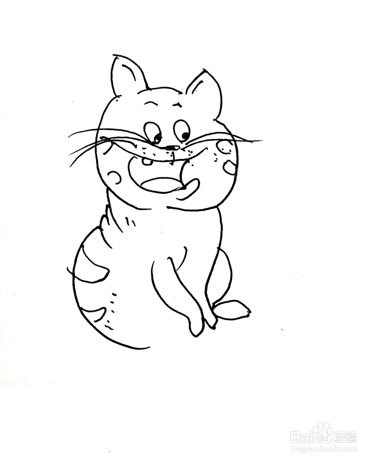 想吃汉堡的猫线描画怎么画
