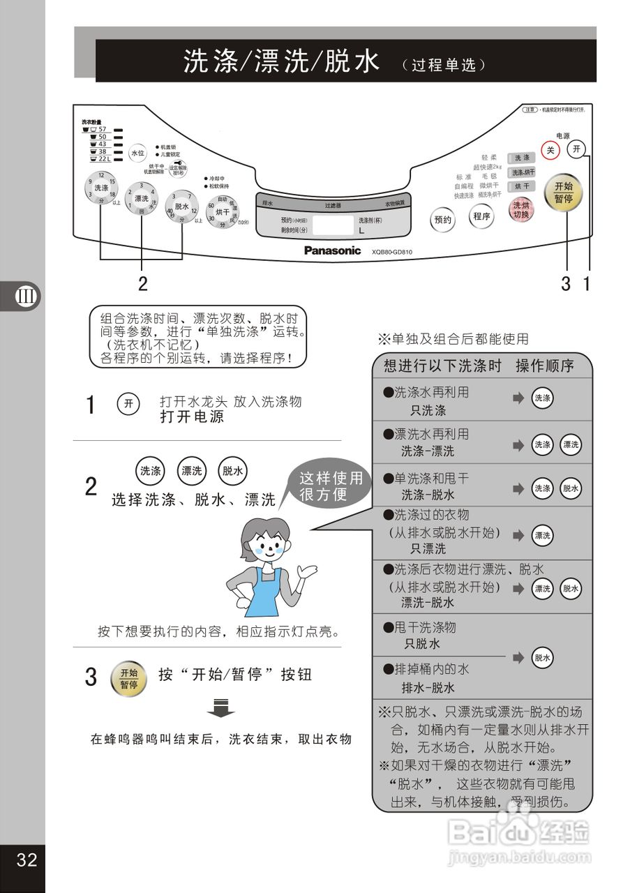 松下XQB80-GD810洗衣机使用说明书:[4]