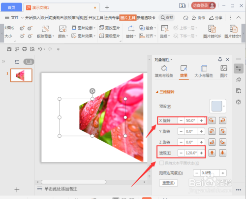 ppt如何让图片有透视效果
