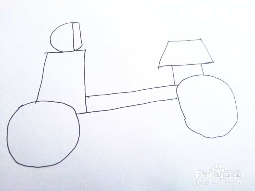 简笔画之摩托车的画法