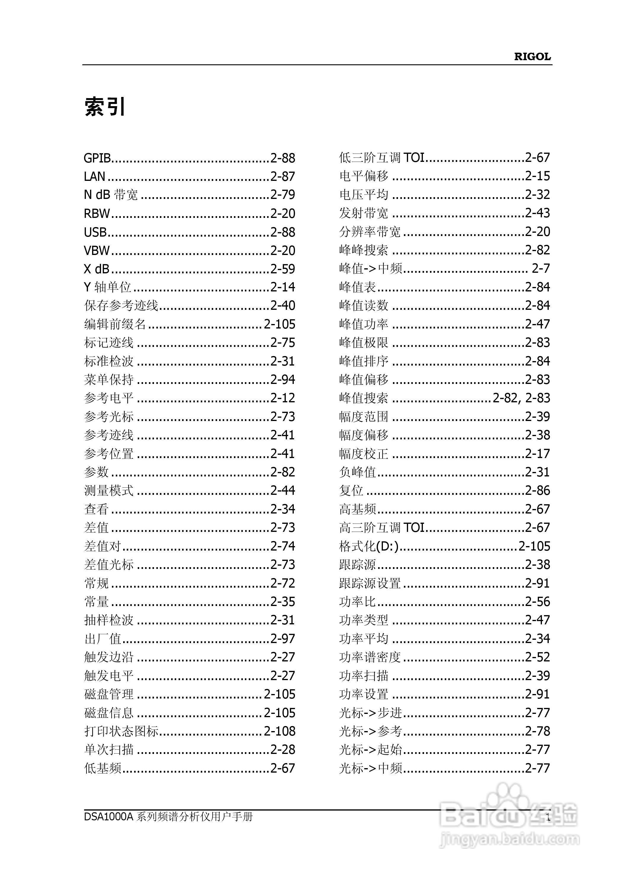普源DSA1000A系列频谱分析仪说明书:[27]