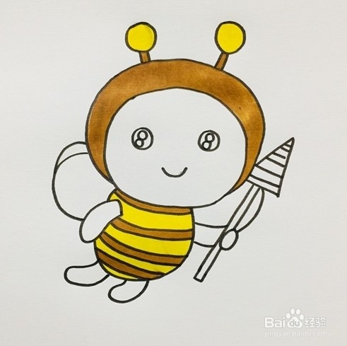 简笔画系列-怎么画卡通小蜜蜂简笔画