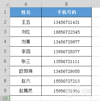 Excel表格中手机号码如何分段显示