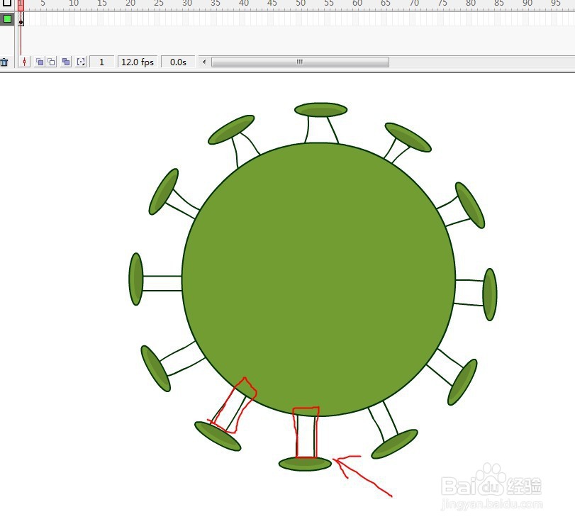 flash如何绘制一个病毒的卡通形象教程
