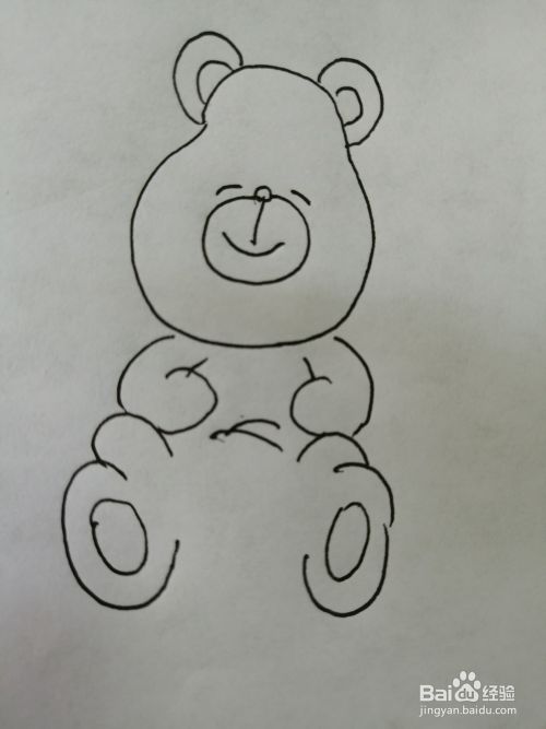 坐着的胖熊怎么画