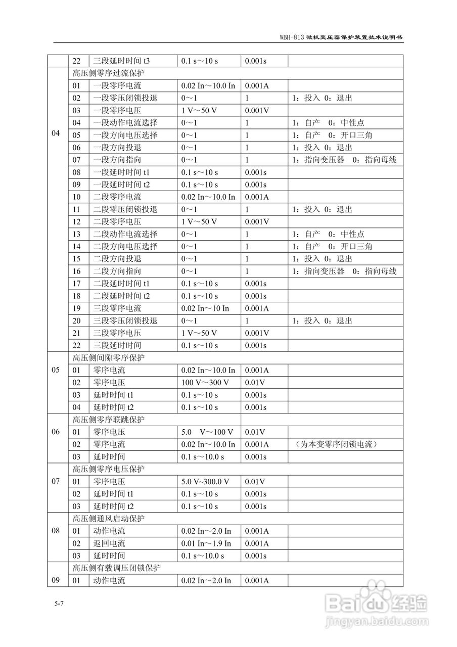 许继WBH-813微机变压器保护装置技术说明书:[4]