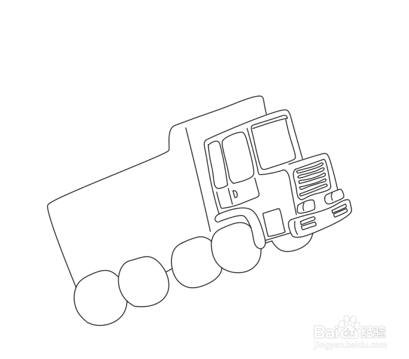 简笔画--如何画在爬坡的泥头车