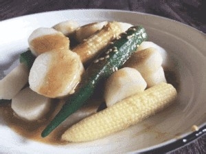 食补养生胡麻酱秋葵山药的做法