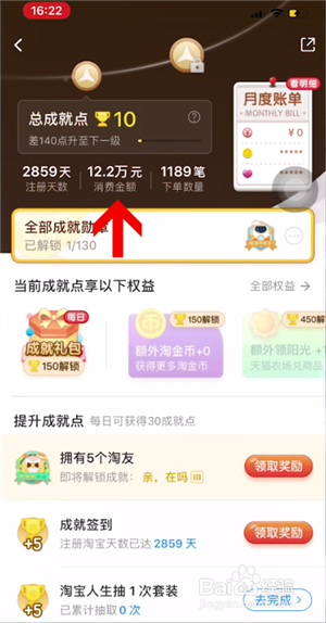 淘宝消费总金额在哪看