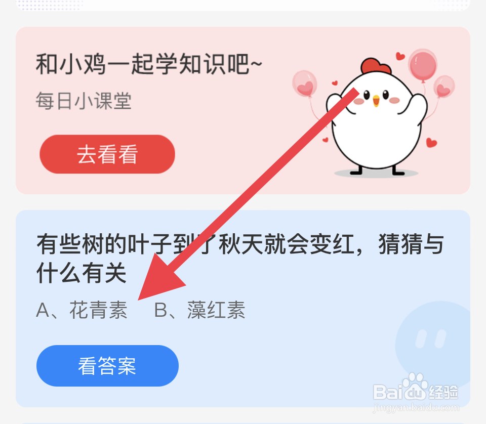 蚂蚁庄园2024.11.23树的叶子秋天会变红?