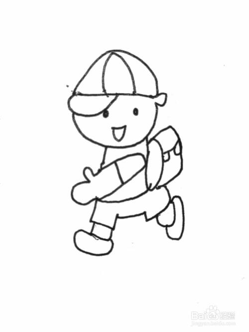 可爱的小男孩简笔画教程