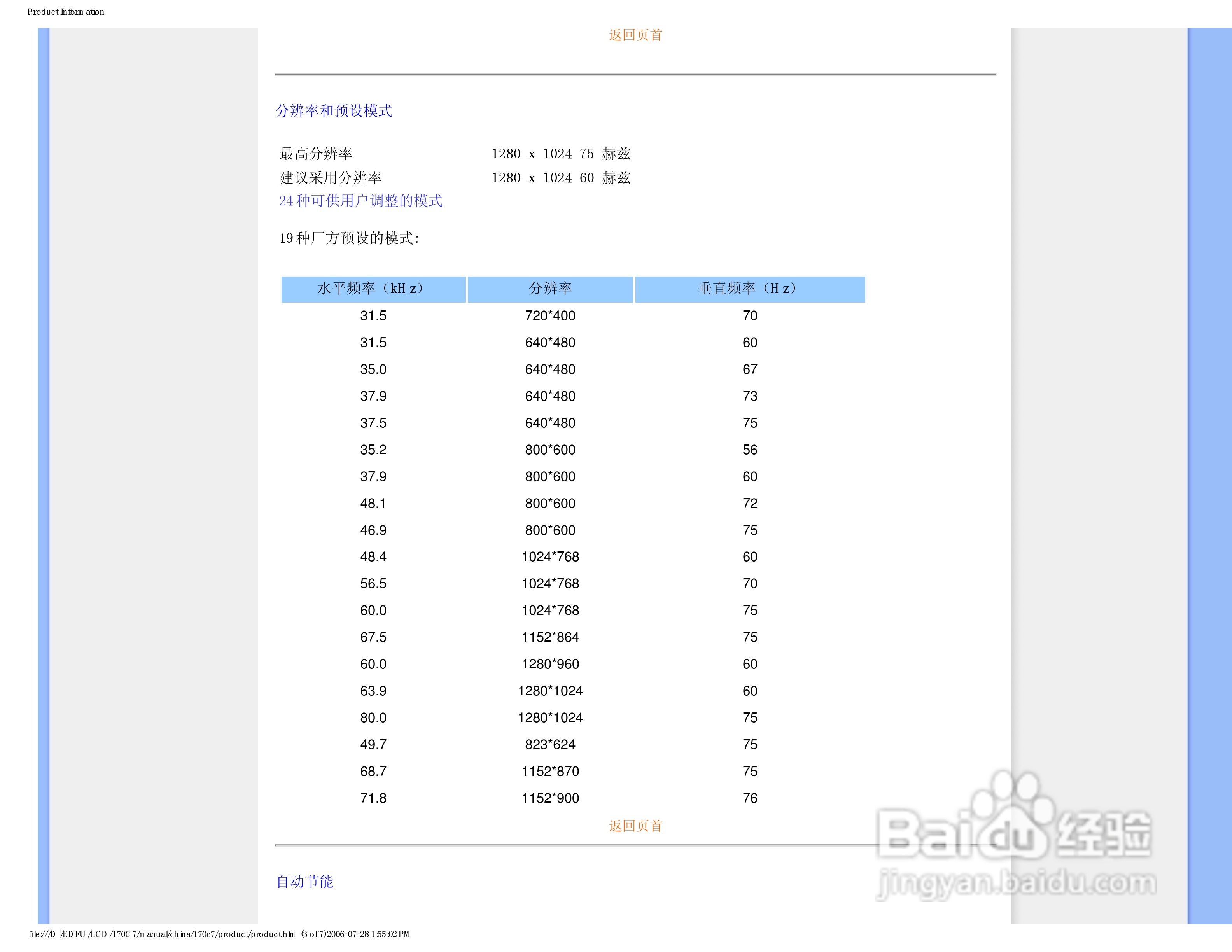 飞利浦170C7FS/93液晶显示器使用说明书:[4]