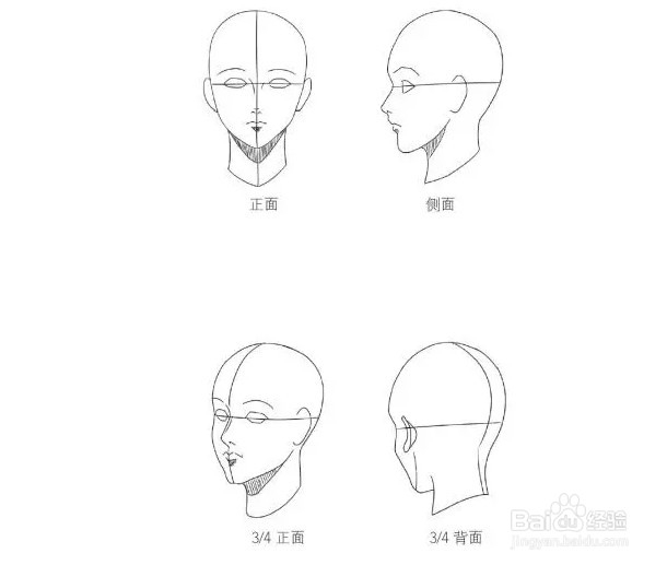 漫画人物头部不同角度绘画方法