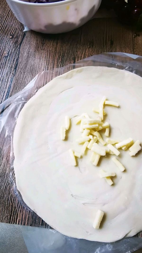 爆浆紫薯芝士饼