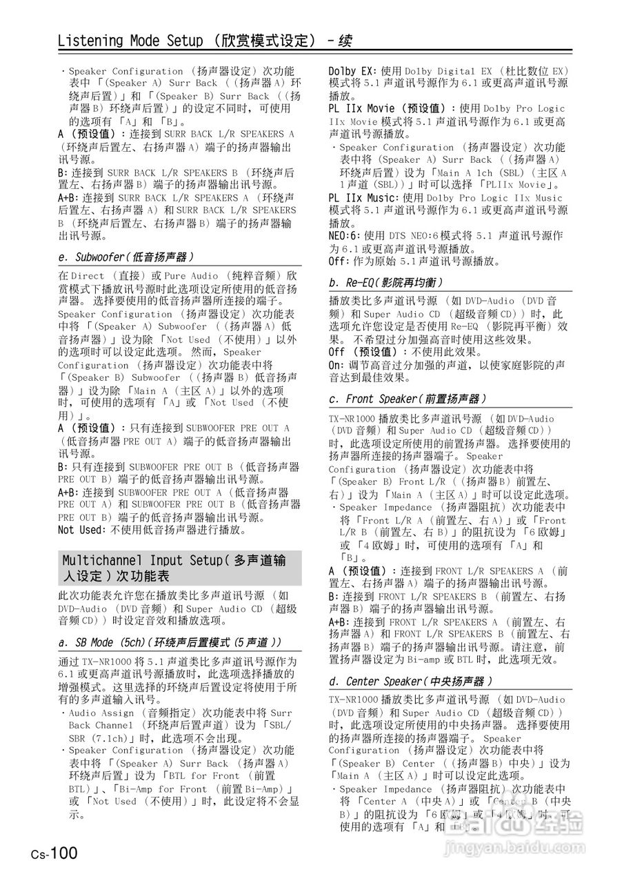 安桥AV接收机TX-NR1000型使用说明书:[5]