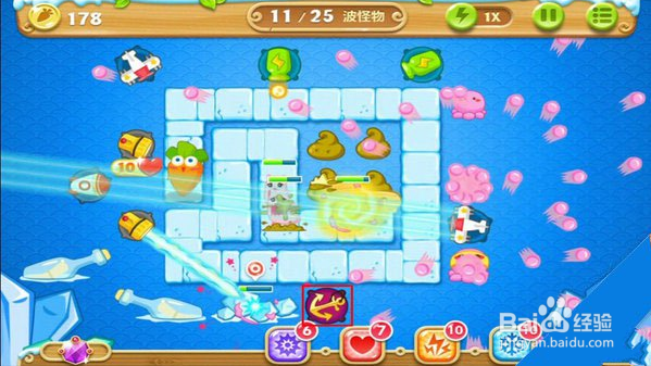 保卫萝卜2的冰川47关攻略