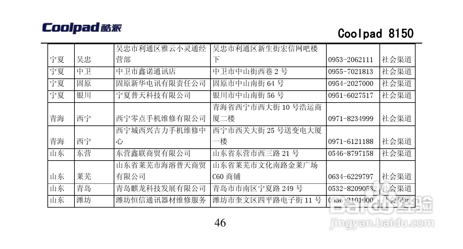 酷派 Coolpad 8150手机说明书:[10]