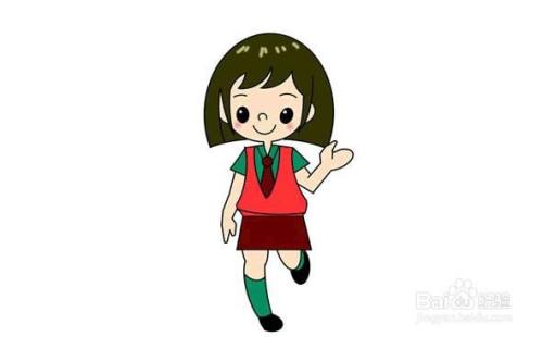 穿校服小学生怎么画简单又好看