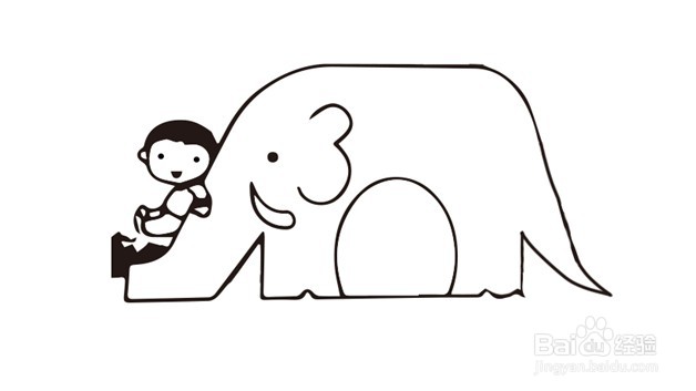 大象滑滑梯简笔画图片