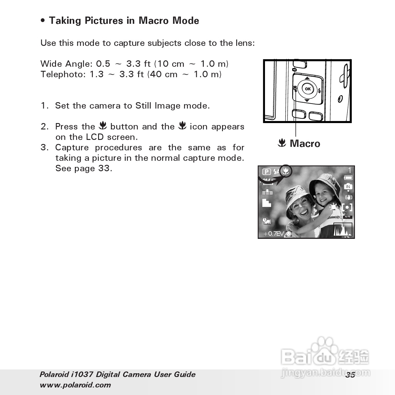 宝丽来Polaroid i1037数码相机使用说明书:[4]