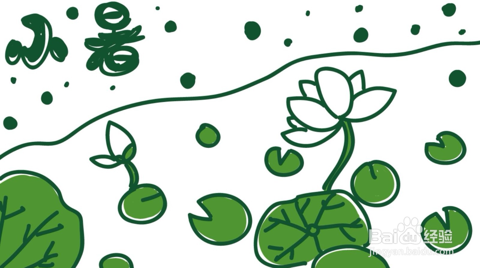 小暑节气简笔画