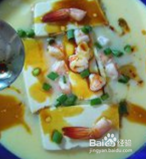 制作虾仁豆腐蒸蛋