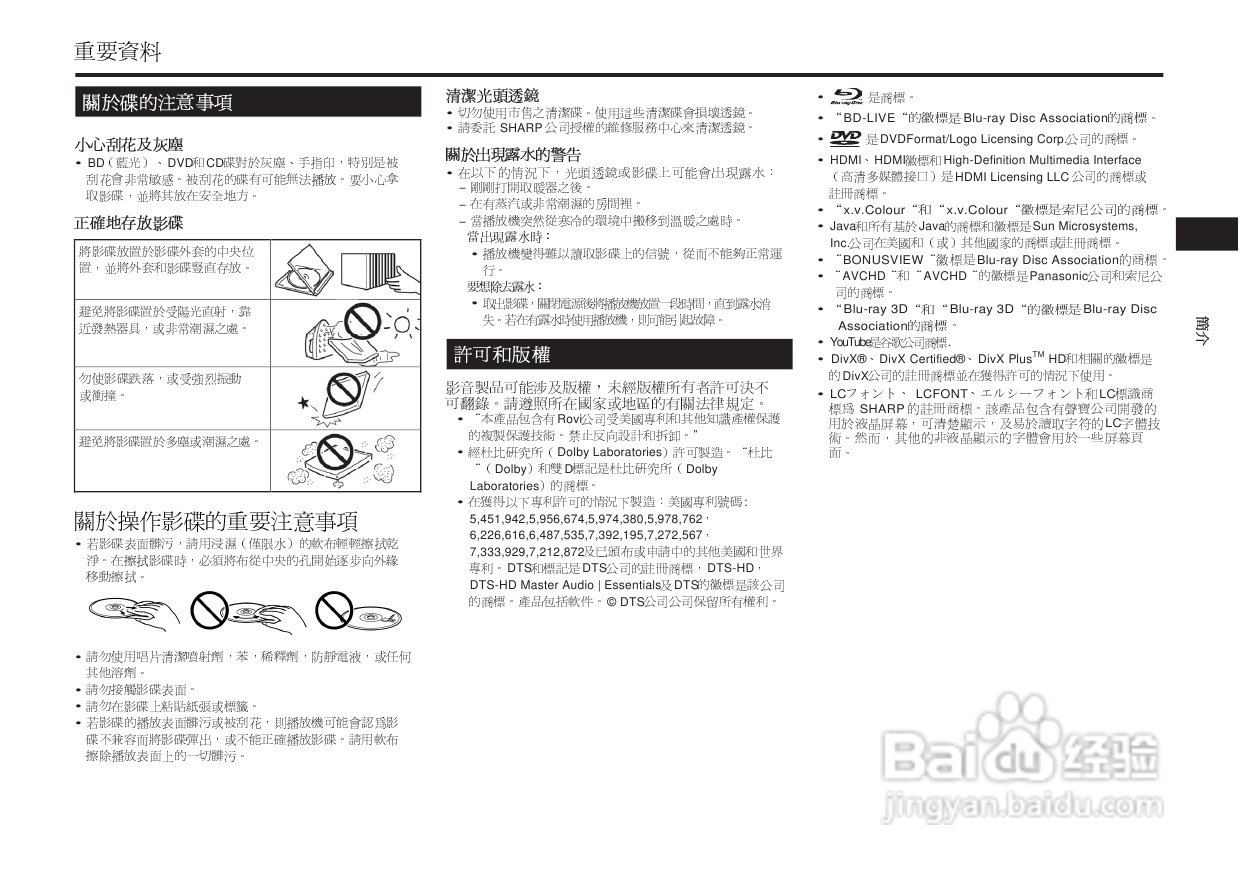 声宝BD-HP25A型光影碟播放机说明书:[1]
