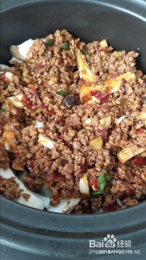 健康养生佳品茄子粉丝肉末煲的做法