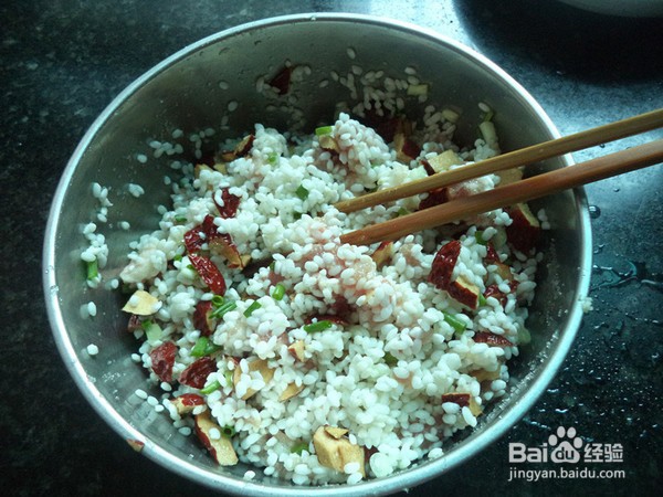 红枣肉泥糯米饭的步骤
