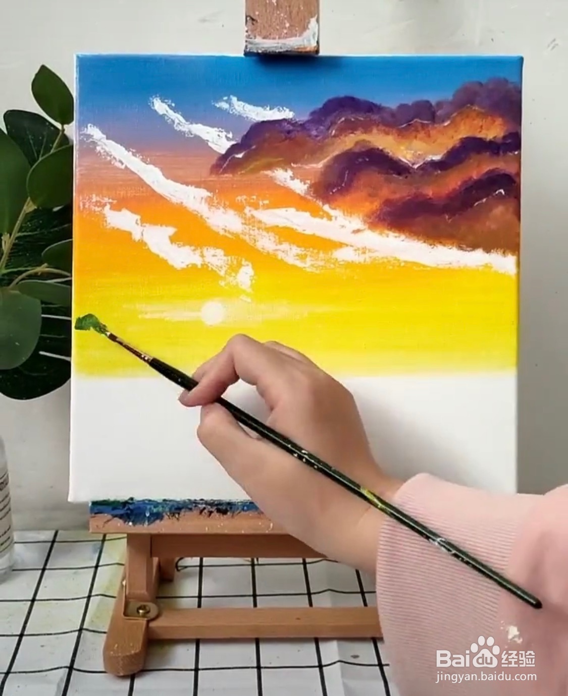 教你画水粉画田园薰衣草