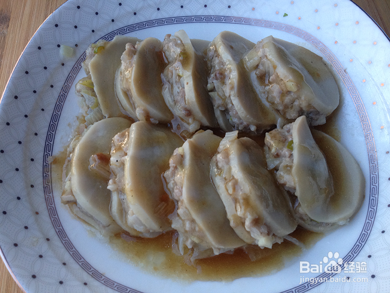 清蒸鲍菇肉盒的做法
