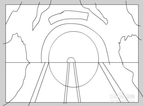 flash如何绘制一个卡通隧道场景